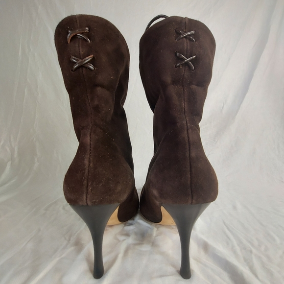 Dolce Vita Brown Suede Leather Heeled Boots - Picture 10 of 15